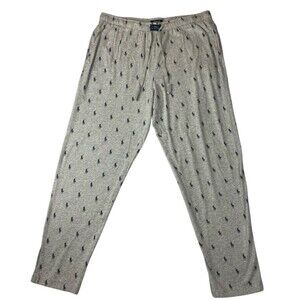 Polo Ralph Lauren Pajama Pant Mens XL Gray Allover Pony Cotton Lounge Sleepwear